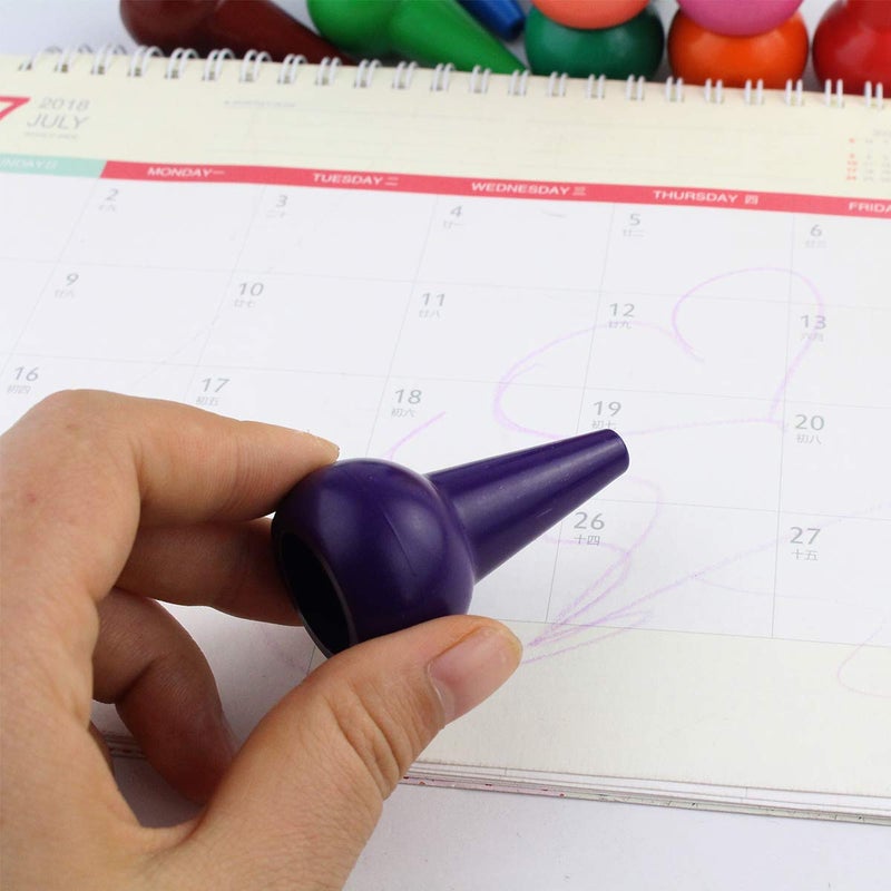 Wobe Finger Crayons for Toddlers, Palm-Grip 12 Colors Paint Crayons Sticks Stackable Toys for Kids Toddlers Child Boys and Girls Non Toxic Washable - Image 4